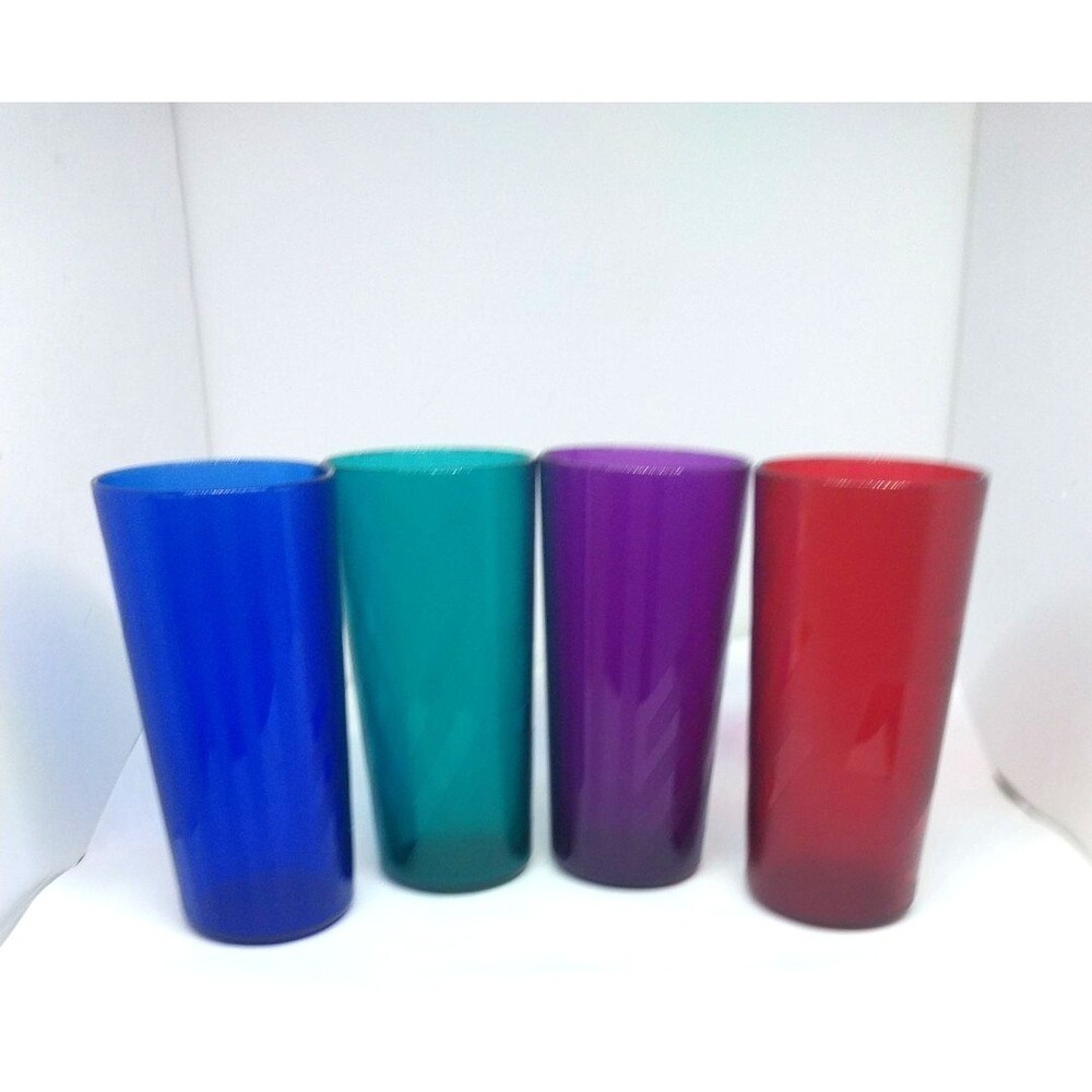 Tupperware USA Made 14 oz Jewel Tone Multi Color Tumblers Set of 4 - Picture 6 of 13
